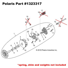 OEM Polaris Primary Drive Clutch 1323317 - XP 1000 2019+