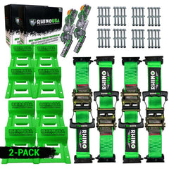 Rhino USA Utv Wheel Chock Tie-Down Kit (4-Wheel Kit) (Green) RNO-CHOCKSET-2PK