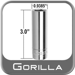 Gorilla Thin Wall Socket 17mm Hex Bulk (17SKT)