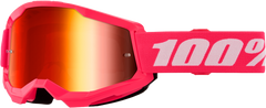 100-PERCENT STRATA 2 GOGGLE PINK MIRROR RED LENS