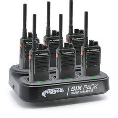 Rugged 6 PACK - Choose Your Business Band Two Way Handheld Radio - RDH-16 - UHF Black