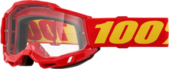 100-PERCENT ACCURI 2 JUNIOR GOGGLE RED CLEAR LENS