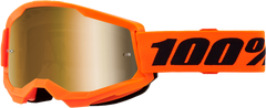 100-PERCENT STRATA 2 GOGGLE NEON ORANGE MIRROR GOLD LENS