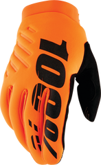 100-PERCENT BRISKER YOUTH GLOVES FLUO ORANGE/BLACK MD