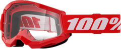 100-PERCENT STRATA 2 GOGGLE RED CLEAR LENS