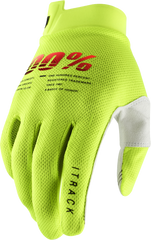 100-PERCENT ITRACK YOUTH GLOVES FLUO YELLOW MD