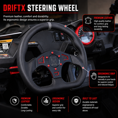 DriftX Leather Steering Wheel With Hub - UTVMA