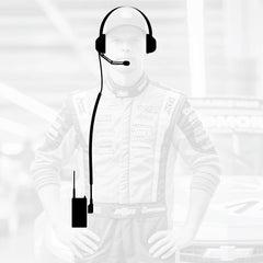 Rugged Crew Chief - H42 Spotter Headset and Rugged Handheld Radio Package - Dual Radio / R1 Business Band Handheld - Digital and Analog / Blue