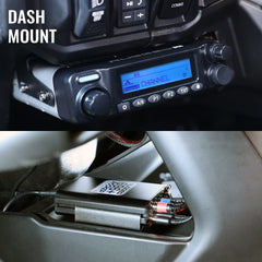 Rugged Can-Am Maverick R Complete Communication Kit with Rocker Switch Bluetooth Intercom and 2-Way Radio - 696 PLUS Remote Head / M1 VHF Business Band / Dash Mount