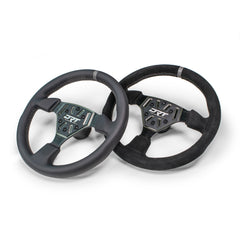 Round utv steering wheel in leather finish and Round utv steering wheel in suede finish
