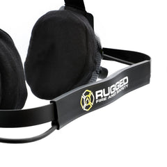 Rugged FHS Behind-The-Head Fire Safety Industrial Headset - With PTT Button / No Cable