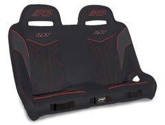 PRP RST Quick Release Rear Suspension Bench Seat for Polaris RZR PRO XP4, PRO R4, Turbo R4, Black & Red A4901-PORXP-QR-204