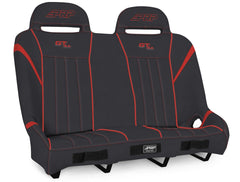 PRP GT/S.E. Quick Release Rear Suspension Bench Seat for Polaris RZR PRO XP4, PRO R4, Turbo R4, Black & Red A60-PORXP-QR-204