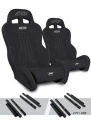 PRP XCR Suspension Seats Kit for Polaris General, RZR S 900, 900 Trail, Trail, XP 1000, Turbo, Turbo S, RS1 (Pair), Black A8001-PORXP-C83-201
