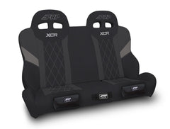 PRP XCR Quick Release Rear Suspension Bench Seat with Diamond Stitch and Front Pockets for Polaris RZR PRO XP4, PRO R4, Turbo R4, Black & Grey A8201-PORXP-QR-203-SDFP