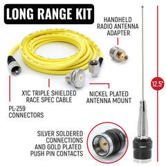 Rugged IMSA Driver Only Long Track Racing Communication Kit with RDH16 Radio