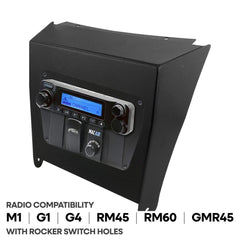 Rugged Kawasaki KRX Multi-Mount Kit for Rugged Mobile Radios and Intercom - Rugged M1/G1/G4/RM45/RM60/GMR45 with Switch Holes