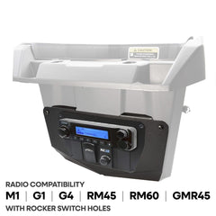 Rugged Can-Am Commander and Maverick - Glove Box Multi-Mount Kit for Rugged UTV Radios and Intercoms - Rugged M1/G1/G4/RM45/RM60/GMR45 with Switch Holes