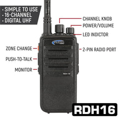 RUGGED Wired Driver Only Communication Kit with RDH16 Radio - Kit with Helmet Speakers