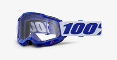 100-PERCENT ACCURI 2 OTG (Over The Glasses) Blue Goggle w/ Clear Lens