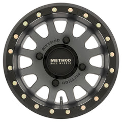 Method MR401 UTV Beadlock 14x7 / 4+3/13mm Offset / 4x136 / 106mm CB Titanium Wheel- Matte Black Ring MR40147047843B