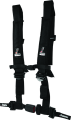 DragonFire Racing Harness H-Style- 4-Point- EZ-Adjust- 2in Buckle- Black 522044