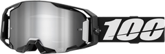 100-PERCENT ARMATIC GOGGLE BLACK MIRROR SILVER FLASH LENS