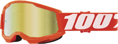 100-PERCENT STRATA 2 JUNIOR GOGGLE ORANGE MIRROR GOLD LENS