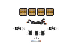 Diode Dynamics SS5 Pro Universal CrossLink 4-Pod Lightbar Yellow Combo DD7241