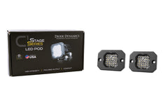 Diode Dynamics Stage Series C1R White Flood Flush Mount LED Pod (pair) DD7427P
