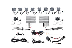 Diode Dynamics Stage Series SXS Rock Light Installer Kit, RGBW M8 w/Controller (8-pack) DD7753C