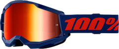 100-PERCENT STRATA 2 GOGGLE NAVY MIRROR RED LENS