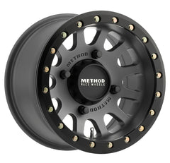 Method MR401 UTV Beadlock 14x7 / 4+3/13mm Offset / 4x136 / 106mm CB Titanium Wheel- Matte Black Ring MR40147047843B