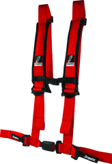 DragonFire Racing Harness H-Style- 4-Point- EZ-Adjust- 2in Buckle- Red 522045