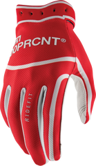 100-PERCENT RIDEFIT GLOVES RED MD