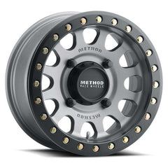 Method MR401 UTV Beadlock 15x6 / 5+1/53mm Offset / 4x136 / 106mm CB Titanium Wheel- Matte Black Ring MR40156047851B