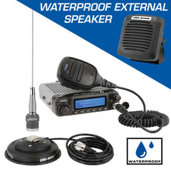 Rugged Radio Kit Plus - M1 RACE SERIES - High Power Waterproof Business Band Mobile Radio Kit with External Speaker