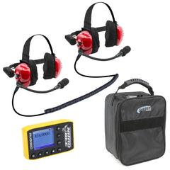 Rugged BUNDLE - H80 Track Talk Linkable Intercom Headset with NITRO BEE XTREME UHF Race Receiver and Carry Bag