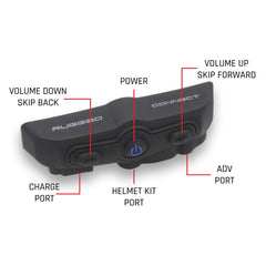 Rugged CONNECT BT2 Bluetooth Headset for Motorcycle Helmet