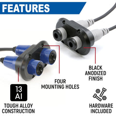 Rugged Dual Headset / Helmet Jack Flush Mount - STX Stereo