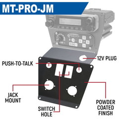 Rugged Lower Accessory Panel for Polaris RZR PRO XP RZR Turbo R and RZR PRO R Dash Mount Radio and Intercom - Jack Mount