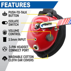 Rugged PAIR - H80 Track Talk Linkable Intercom Headsets - Bring The Conversation To The Circle Track NASCAR event