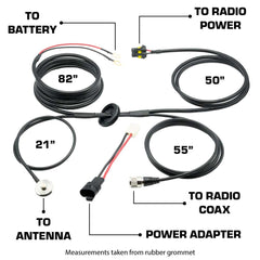 Rugged Power and Antenna Cable Harness for Jeep JT JL