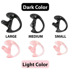 Rugged Rubber Ear Mold Buds for Acoustic Tubes - Left Ear / Dark Color
