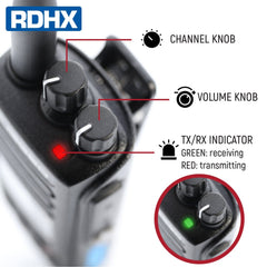 Rugged WATERPROOF - Rugged RDH-X - Business Band Two Way Handheld Radio - Digital and Analog - Black