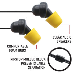 Rugged Sportsman Foam Earbud Speakers - Mono and Stereo - Stereo
