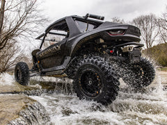 Assault Industries Standard XT Warrior Tires 32x10x15 on 15x7 Assault Industries Hellfire Matte Titanium Wheels 4/136 Pattern