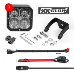 XKGLOW XK Glow XKchrome 20w LED Cube Light w/ RGB Accent Light Kit w/ Controller- Spot Beam 2pc XK065001-S-KIT