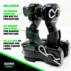 Rhino USA 8T Super Shackle 2-Pack (Matte Black) SUPERSHACK-MATTE