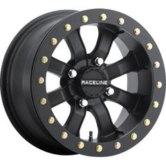 Raceline A71B Mamba 14x10in / 4x137 BP / 5+5 0mm Offset / 110.18mm Bore - Satin Black Beadlock Wheel A71B-41037-55